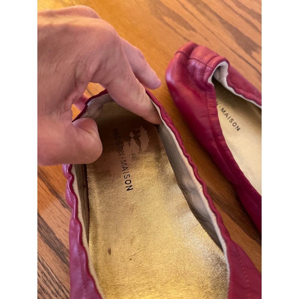 MADISON.MAISON contrast-toe wrinkled ballet flats size 41 (9.5) - Picture 7 of 8